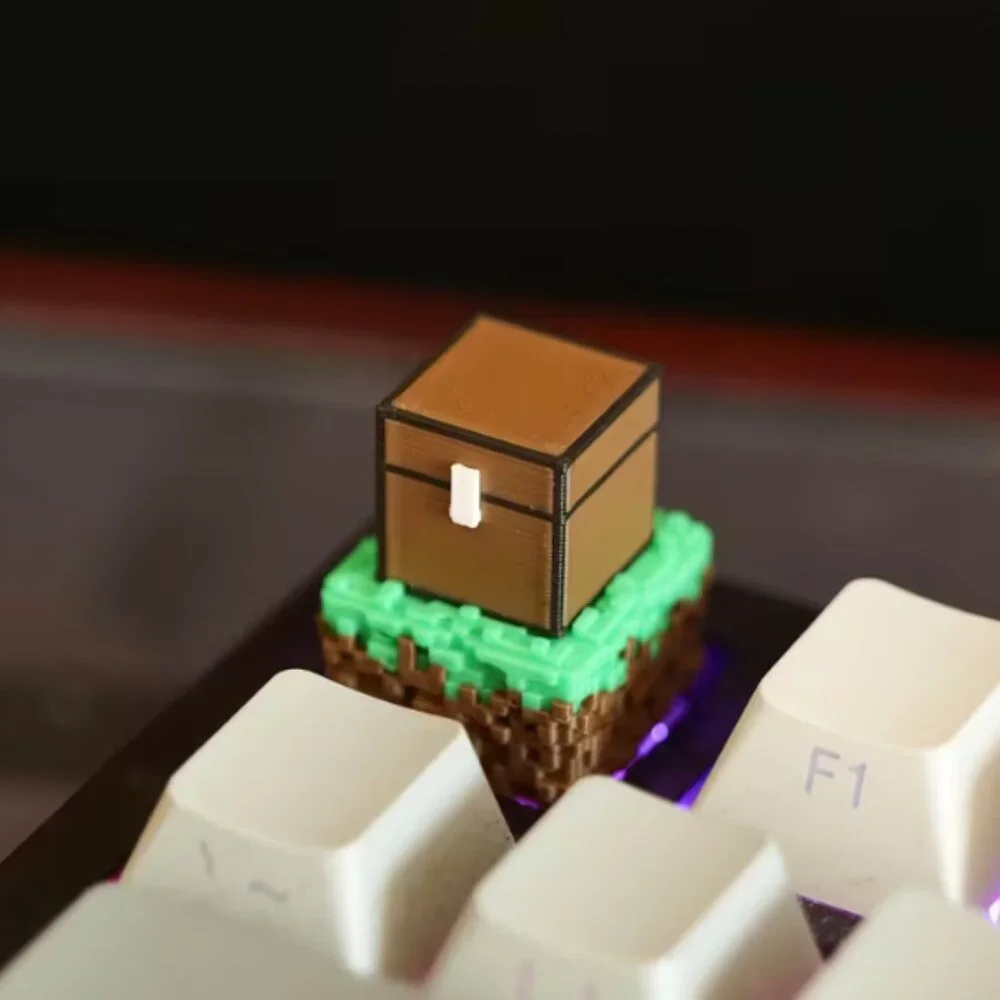 Artisan Keycap Minecraft Treasure Chest Inspired for OEM Mechanical Keyboards